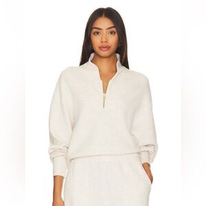 Varley Davidson Half-Zip Sweatshirt in Ivory Marl